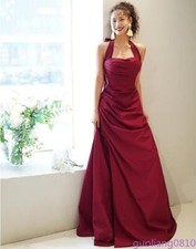 Vestidos plisados con cuello halter para mujer con hombros descubiertos vestido de graduación cómodo cintura alta OL