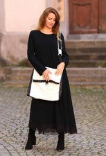PHILOMENA CHRIST - BOLSO DE PELUCHE Lagenlook - negro blanco
