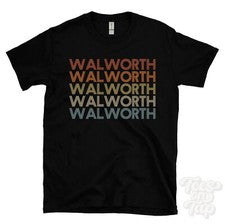 CAMISETA ESTILO RETRO REPETIDA WALWORTH Hombre y Mujer Novedad Genial Nombre Regalo
