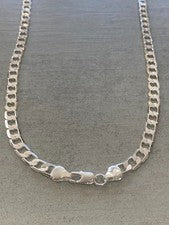 Collar de cadena de eslabones de cadena de plata 925 para hombre 60 cm x 8 mm