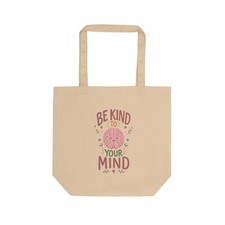 Bolso de Mano Be Kind To Your Mind Ecológico Reutilizable Mensaje Positivo Hecho en EE. UU.
