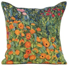 Funda de almohada europea - Flower Garden IV Klimt - 18x18 en tejido jacquard