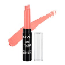 Lápiz labial de alto voltaje NYX color HVLS04 rosa dama (coral melocotón) tamaño completo sellado