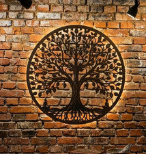 Árbol de la Vida Placa de Metal Negro Colgante Jardín Arte de Pared 4 Tamaños y Más Diseños!