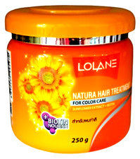 Mascarilla de tratamiento capilar Lolane Natura cuidado del color girasol biotina cabello seco dañado