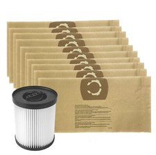 Bolsas x10 y filtro húmedo/seco para Parkside serie PWD12