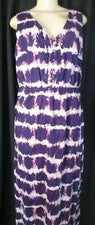 MERONA Vestido Tie Dye Morado Para Mujer Talla PEQUEÑO Algodón Fresco NUEVO (th44)