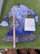 Vestido de moda para mujer Fuse de algodón estampado cachemir talla M boho floral