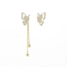 Ohrstecker Schmetterling Silber 925 Zirkonia Damen Asymmetrische Ohrringe