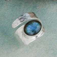 Anillo giratorio de plata de ley 925 de labradorita hecho a mano mejor regalo de San Valentín C-644
