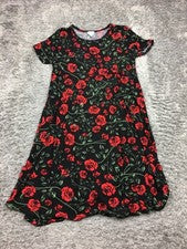 Vestido Camiseta Lularoe Bolsillo Mujer Talla Pequeña Negro Rojo Rosa Diseño