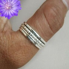 Anillo giratorio Tow Ton anillo de plata de ley 925 anillo de joyería hecho a mano para regalo