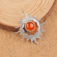Colgante de joyería de plata de ley 925 hecho a mano con piedras preciosas de cornalina regalo para esposa