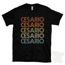 CAMISETA CESARIO ESTILO RETRO REPETIDO Hombre y Mujer Novedad Genial Nombre Regalo