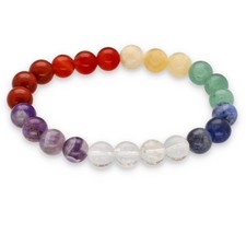 Pulsera esférica chakra | Cuentas de 8 mm | Elástica | Pulsera de piedras preciosas