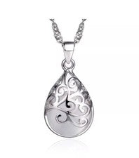 Collar de cadena colgante de piedra lunar de plata de ley 925 para mujer joyería nuevo regalo.