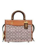 Bolso de Mano COACH Signature Textil Jacquard Rogue 25 con Asas Exóticas Serpiente Nuevo sin Etiquetas