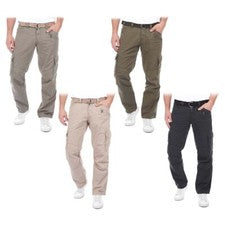 Timezone Hombre Cargo Vaqueros BenitoTZ Loose Fit Cinturón Algodón Bolsos