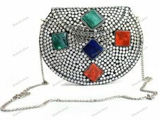 Nuevo bolso de mano de moda para mujer Meenakari Stone Clutch Sling Bag