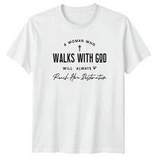 Camiseta Una Mujer Que Camina Con Mujer Fe Cristiana Día de la Madre Regalo Para Ella