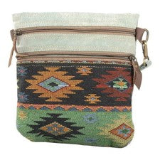 Bolso Bandolera Alfombra Verde Claro Clea Ray Lona Doble Cremallera