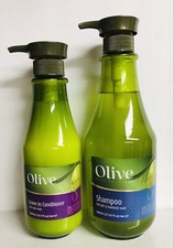 Cuidado del cabello ~ Champú oliva y acondicionador sin enjuague para cabello seco y dañado
