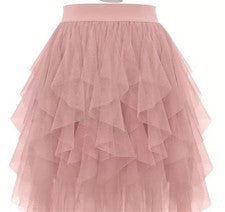 Para mujeres Verano Moda Vestido Malla Falda en Niveles Vestido Irregular Línea A Vestido