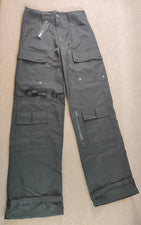 Moda Nova Hombres Pantalones de Carga Negros L 30x33 Live It Up Nylon Aire Libre Senderismo NUEVO
