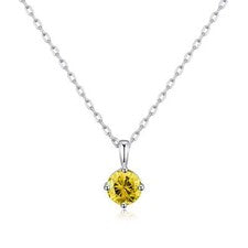 Collar de plata esterlina con piedras de nacimiento de noviembre (topacio) creado con Zircondia® Cry