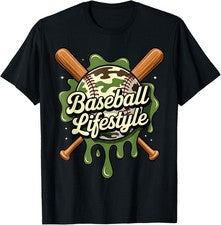 Camiseta unisex deportiva de goteo juvenil ropa estilo vida béisbol