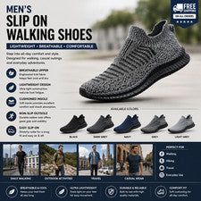 Zapatos para caminar transpirables sin cordones ligeros informales al aire libre para hombre