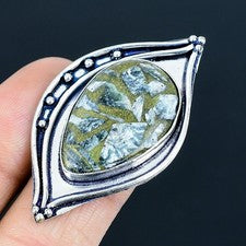 Anillo de joyería de plata esterlina 925 hecho a mano con piedras preciosas...