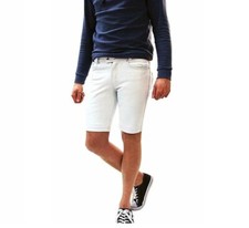 DISEÑADOR Nuevo Pantalón Corto Blanco Para Hombre 100% Piel de Cordero Real Estilo Calce Ajustado Pantalón Corto