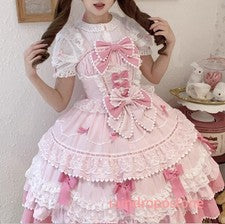 Vestido Bownot Para Mujer Princesa Línea A Lolita Tirantes Verano Comodidad Moda Talla