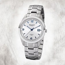 Regent Metal Reloj Hombre F-1194 Analógico Reloj de Pulsera Plata Metal Pulsera URF1194
