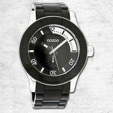 Oozoo Reloj De Pulsera Para Dama Timepieces Analógico De Plástico Negro UOC4259A