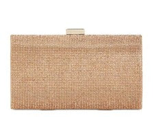 INC Ranndi Embellecido Cristal Mujer Bolso de Mano Minaudiere Bolso de Noche -ORO ROSA~