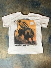 Camiseta Blanca Estilo Retro Banda Modesto Ratón Años 90 Remake Camiseta De Colección
