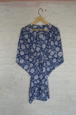 Vestido corto caftán estampado indio 100 % algodón Sk-24 100 % algodón 100 % sin tarifas✅0 % carga *
