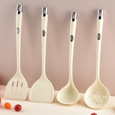 Espátula de silicona beige 36,5 cm x 9,5 cm compatible con utensilios de cocina
