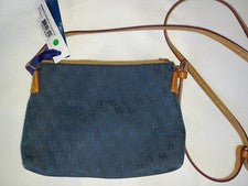 Bolso Bandolera Dooney & Bourke Lona Mini Pouchette NUEVO Cremallera Azul Marino Para Mujer