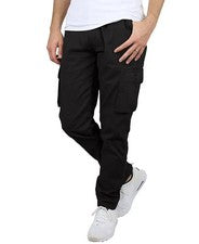 Pantalones cargo elásticos flexibles Blu Rock para hombre negros talla 38 estilo JWP-590BK