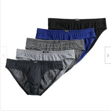 Paquete de 5 calzoncillos de bikini Equipo para hombre azul marino-negro-gris ropa interior de algodón premium sin