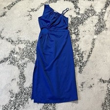Vestido Walter Baker para mujer talla pequeña azul real corte lateral abertura elástica