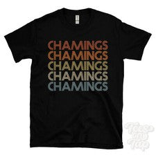 CAMISETA CHAMINGS ESTILO RETRO REPETIDO Hombre y Mujer Novedad Genial Nombre Regalo