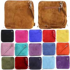 Mujeres Damas Vera Pelle Gamuza Cuero Bolso de Mano Bandolera Mensajero Bolso de Hombro