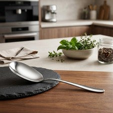 Juego de Cucharas de Servir Acero Inoxidable 25,3 cm Cabezal Cuadrado Ergonómico Largo para