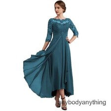 Vestido largo de noche de encaje para mujer espalda con cordones calce ajustado falda retro moda formal