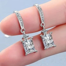 Pendientes colgantes de gancho con racimo de plata de ley 925 para mujeres niñas joyas regalo