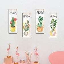 Letrero de arte artesanal para colgar en la pared 4 piezas sala de estar lona decoración del hogar